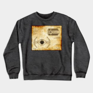 Imperial Commander Fighter Parchment Blueprint Crewneck Sweatshirt